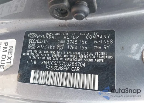 2016 Hyundai Veloster из США, поврежденный, VIN KMHTC6AD7GU284704